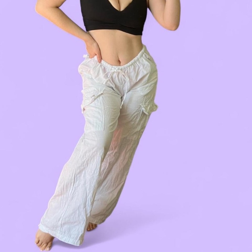 Blanco by Nature y2k White Wide Leg Cargo Pants